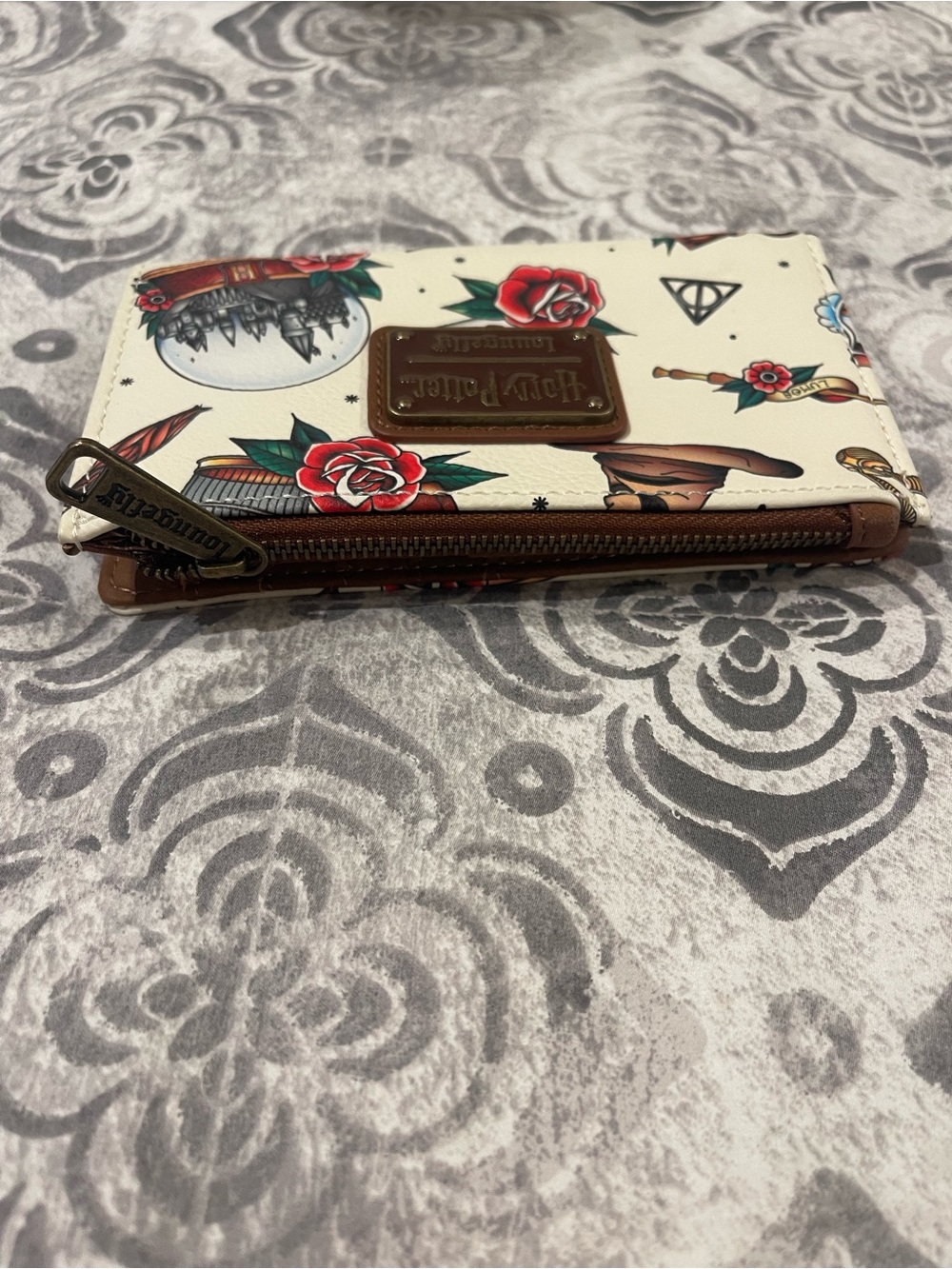 Loungefly Harry Potter Tattoo Print Faux Leather Bi-fold Wallet - Picture 4 of 7